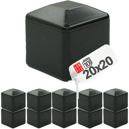 Pfostenkappen Schwarz 20x20 mm Eckig 1 stuck