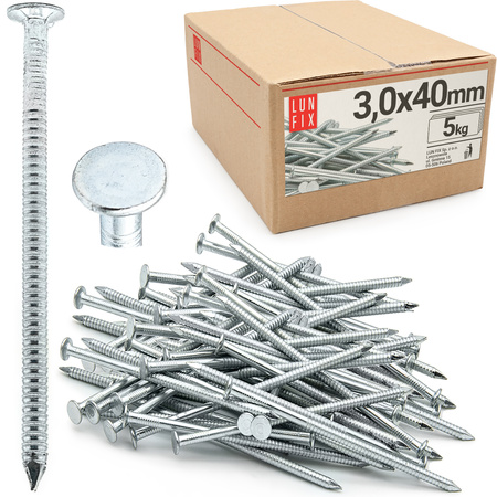 Rillennagel 3x40 5kg verzinkter