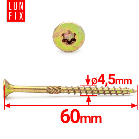 Spanplattenschrauben 4,5x60 mm 200 Stück TX20