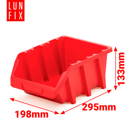 5x Stapelbox Rot 295x198x133 mm
