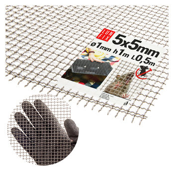 Edelstahlgitter 5x5mm AISI 304 ø1mm H1m L0,5m