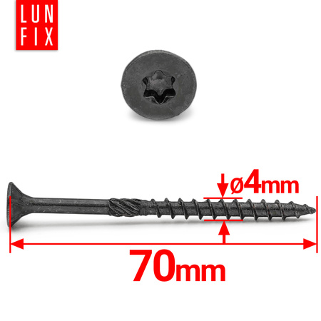 Shwarz spanplattenschrauben 4x70 50stk.