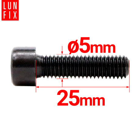 Zylinderkopfschrauben mit Innensechskant M5 25mm Shwarz Verzinkt DIN 912 Festigkeitsklasse 8.8 1 kg.