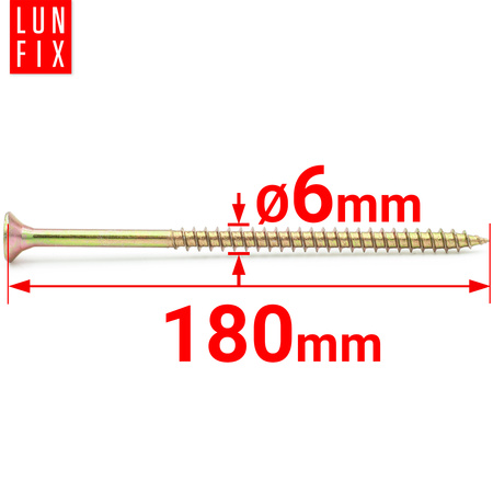 Universalschraube 6,0x180 mm 50 Stück Kreuzschlitz PZ3