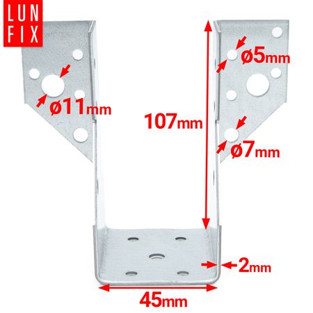 Balkenschuh Typ A 45x107 mm