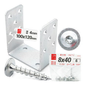 Montage Satz: U-Pfostenträger 100 + Schrauben