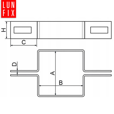 Mittelschelle Vierkant für 80x80 mm Pfosten Grün