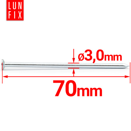 Stahlnägel 3x70 5kg (1325 stück) Verzinkter