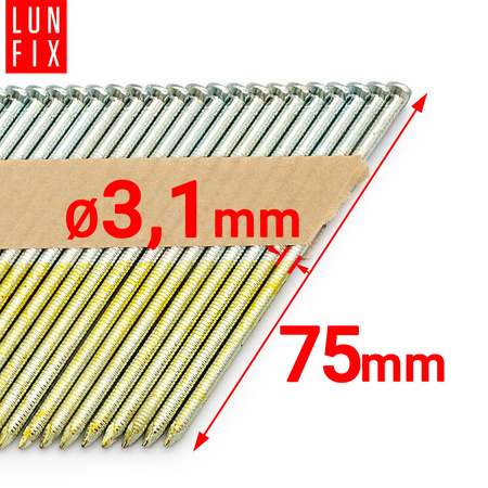 34° Grad Ringschaftnägel 3,1 x 75 mm Packung 2000