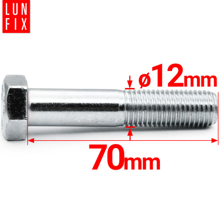 Sechskantschrauben M12x70 DIN 931 1 kg (ca.13 Stk.) Teilgewinde Klasse 8.8