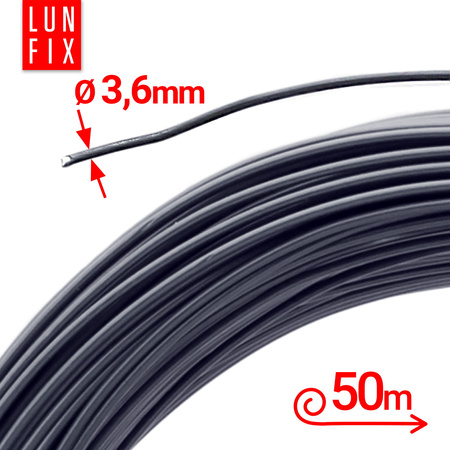 Spanndraht Gartendraht Anthrazit Verzinkt und PVC 50m Ø3,6mm