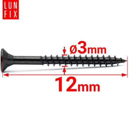 Universalschraube 3,5x12 mm Schwarz Verzinkt 1kg