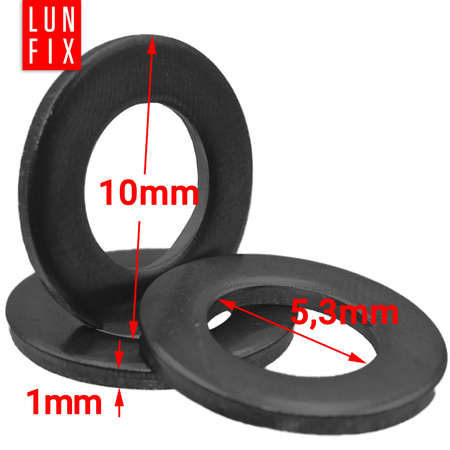 Runde Unterlegscheibe M5 Shwarz verzinkt DIN125 10stk