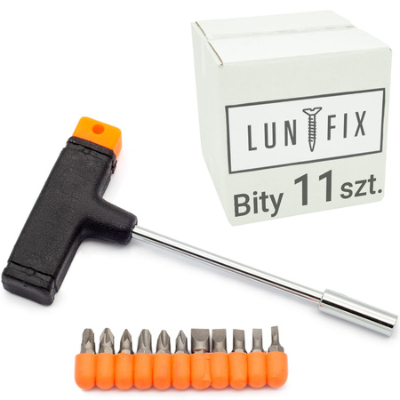 Wkrętak typ T śrubokręt zestaw nasadki bity 11 elementów