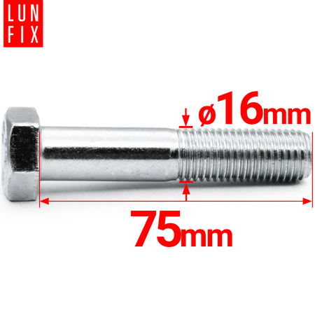 Sechskantschrauben M16x75 DIN 931 1 kg (ca.7 Stk.) Teilgewinde Klasse 8.8