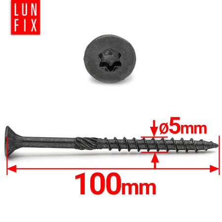 Shwarz spanplattenschrauben 5x100 20stk.