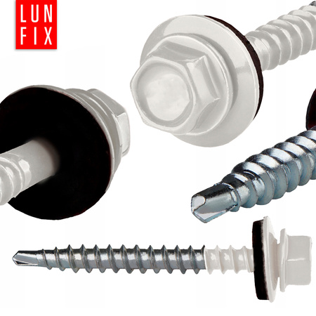 Trapezblechschrauben 4,8 x 25 mm 250 Stück Weiß RAL 9010