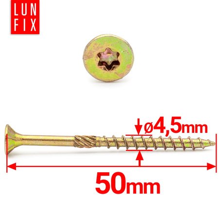 Spanplattenschrauben 4,5x50 mm 200 Stück TX20