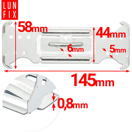 Kreuzverbinder für Gipskartondecken 60x145x58 mm Verzinkt