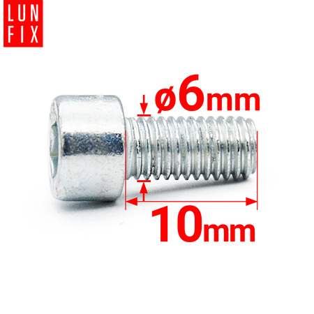 Zylinderkopfschrauben mit Innensechskant M6x10 mm Festigkeitsklasse 8.8 1kg (200 Stk.) bis Kopf DIN 912