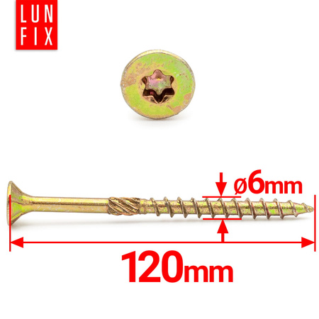 Spanplattenschrauben 6,0x120 mm 100 Stück TX30