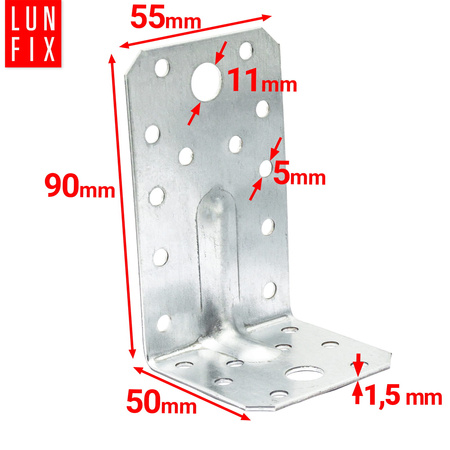 10er Set Schwerlast Winkelverbinder 90x50x55