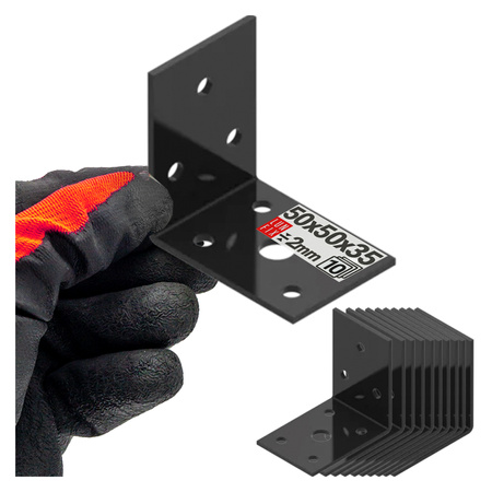 Breitwinkel Eckwinkel Shwarz 50x50x30x2 mm 10stk.