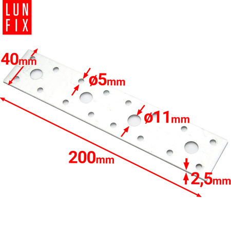 Flachverbinder 200x40x2,5mm 10er Set