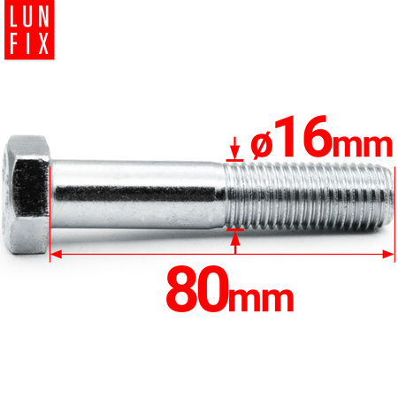 Sechskantschrauben M16x80 DIN 931 1 kg (ca.6 Stk.) Teilgewinde Klasse 8.8