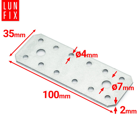 Flachverbinder 100x35x2mm 10er Set