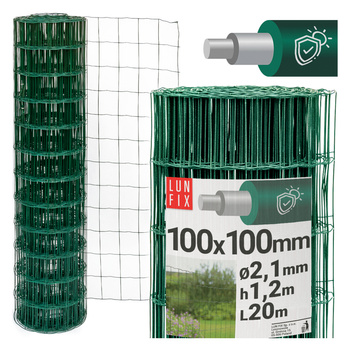 Drahtzaun Gartenzaun Grün H1,2m L20m Maschenweite 100x100mm Ø2,1mm