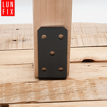 U-Pfostenträger Aufschraubbar Shwarz 70x120 mm