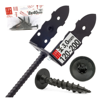 Montage Satz: Shwarz Pfostenaufnahme mit Betonanker + Schrauben