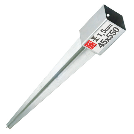 Einschlag-Bodenhülse 45x45mm 550 mm