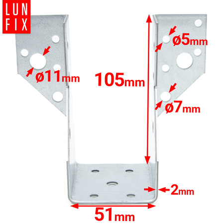 Balkenschuh Typ A 51x105 mm