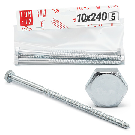 Sechskant Holzschrauben 10 X 240 mm 5 Stück DIN571