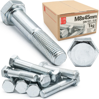 Sechskantschrauben M8x45 DIN 931 1 kg Teilgewinde Klasse 8.8