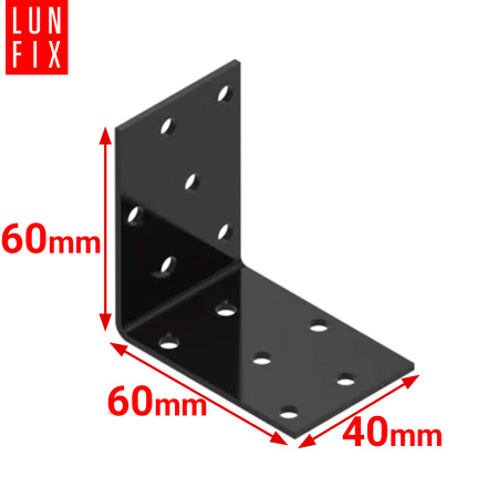 Breitwinkel Eckwinkel Shwarz 60x60x40x2 mm