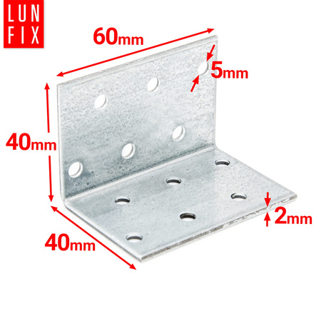 Winkelverbinder 40x40x60x2 50 Stück