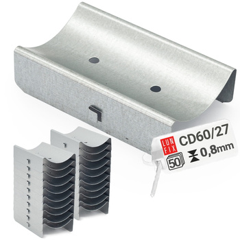 50 x Längsverbinder Für CD60/27 Profile 25x95x60 mm Verzinkt