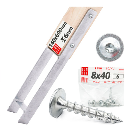 Montage Satz: H-Pfostenträger 140 + Schrauben