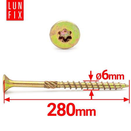 Spanplattenschrauben 6,0x280 mm 1 Stück TX30