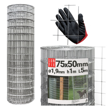 Geschweißter Verzinkt Maschendraht H1m L5m Maschenweite 75x50mm Ø1,9mm