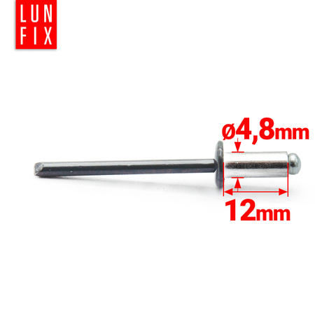 Aluminium Blindnieten DIN7337 4,8x12 mm 100 Stück RAL 7016 Anthrazitgrau