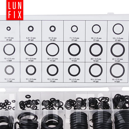 Gumowe uszczelki hydrauliczne oringi zestaw D3-22 mm 279 szt.