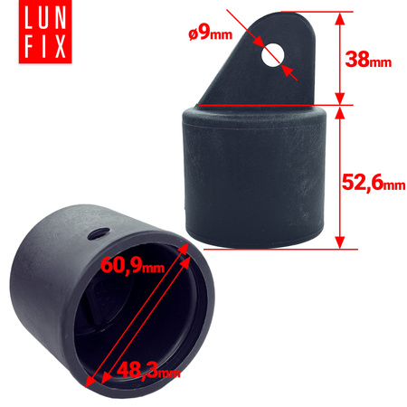 Strebenkappe zur Befestigung Graphit für 48 mm Pfosten