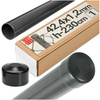 Słupek ogrodzeniowy okrągły fi 42 1,2mm grubości 2,3m 230cm grafitowy