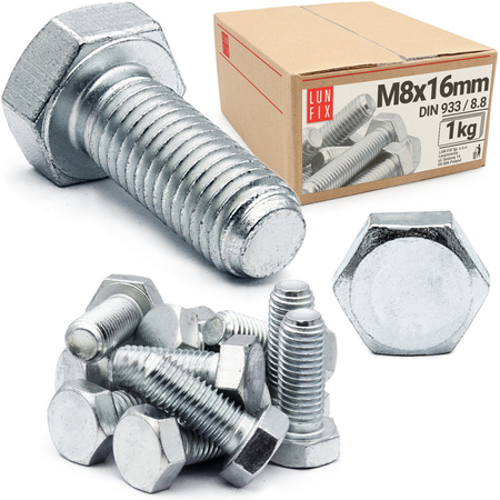 Sechskantschrauben M8x16 DIN 933 1 kg (ca.90 Stk.)