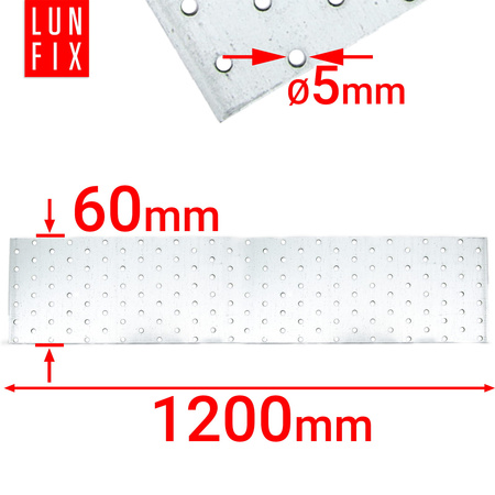Flachverbinder 1200x60x2mm Lochplatte 1 Stk