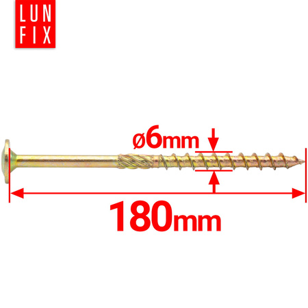 Tellerkopfschrauben 6x180 mm 50 Stück TX30